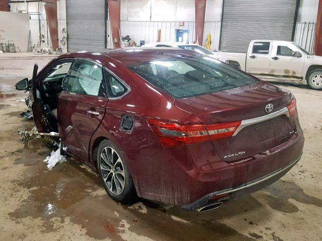 4T1BK1EB1JU275532 - 2018 TOYOTA AVALON XLE MAROON photo 3