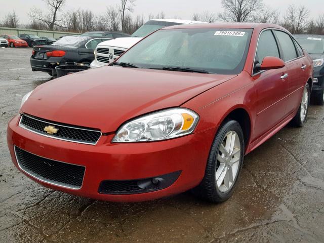 2G1WC5E30D1172016 - 2013 CHEVROLET IMPALA LTZ RED photo 2