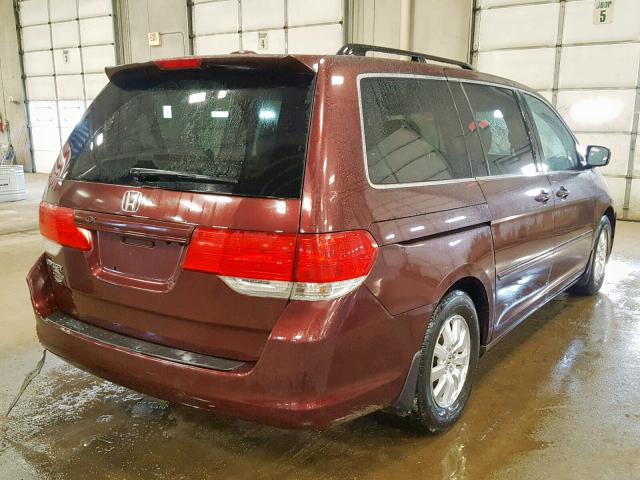 5FNRL38618B114675 - 2008 HONDA ODYSSEY EX MAROON photo 4