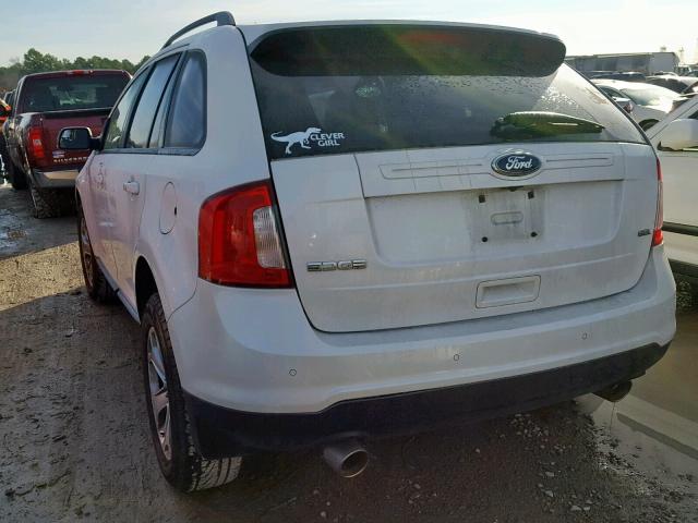 2FMDK3JC2DBC41113 - 2013 FORD EDGE SEL WHITE photo 3