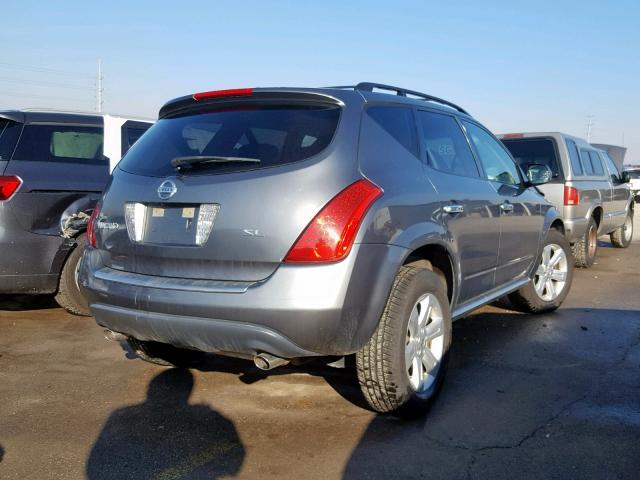 JN8AZ08TX7W513289 - 2007 NISSAN MURANO SL GRAY photo 4