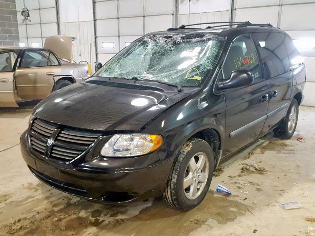 1D4GP45R05B101014 - 2005 DODGE CARAVAN SX BLACK photo 2