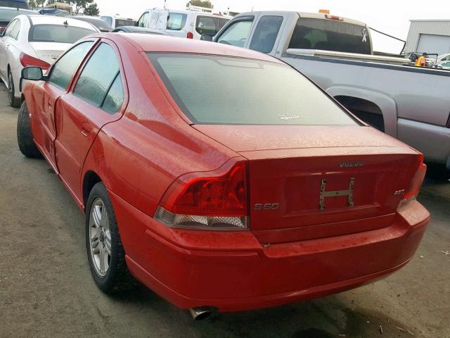 YV1RS592162516233 - 2006 VOLVO S60 2.5T RED photo 3