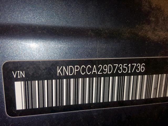 KNDPCCA29D7351736 - 2013 KIA SPORTAGE E BLUE photo 10