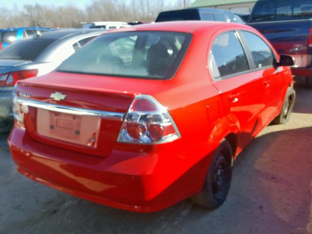 KL1TG5DE3BB129263 - 2011 CHEVROLET AVEO LT RED photo 4