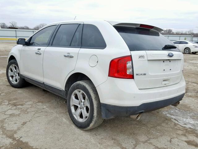 2FMDK3JC7BBB47936 - 2011 FORD EDGE SEL WHITE photo 3