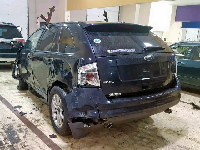 2FMDK4JC0ABA37184 - 2010 FORD EDGE SEL BLUE photo 3