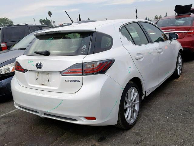 JTHKD5BH5C2111518 - 2012 LEXUS CT 200 WHITE photo 4