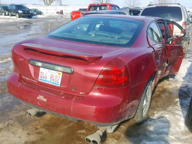 2G2WS522541101906 - 2004 PONTIAC GRAND PRIX RED photo 4
