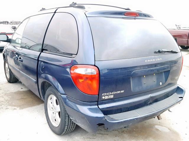 1D4GP45R65B111241 - 2005 DODGE CARAVAN SX BLUE photo 3