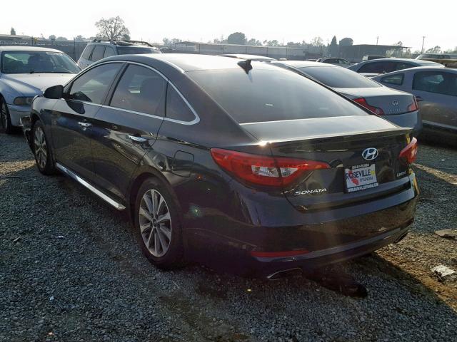 5NPE34AF7HH497375 - 2017 HYUNDAI SONATA SPO BLACK photo 3