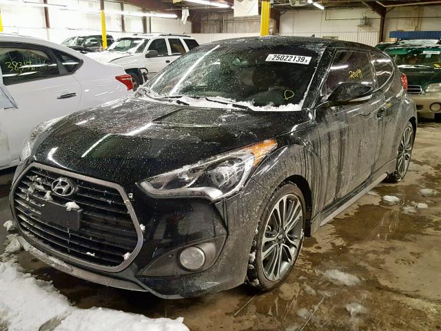 KMHTC6AE0HU314345 - 2017 HYUNDAI VELOSTER T BLACK photo 2