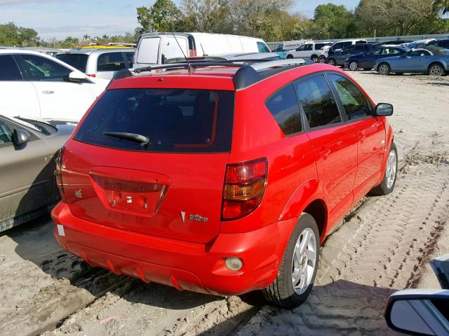 5Y2SL62814Z462705 - 2004 PONTIAC VIBE RED photo 4