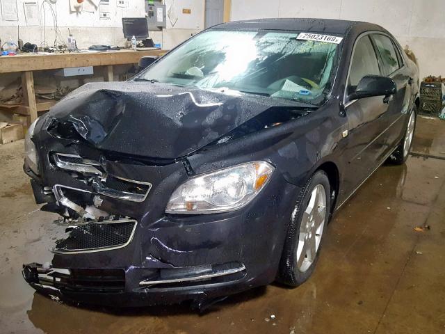 1G1ZJ57708F262901 - 2008 CHEVROLET MALIBU 2LT BLACK photo 2