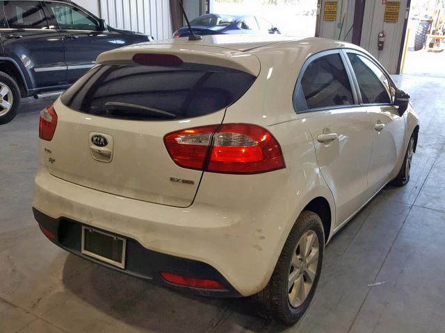 KNADN5A3XD6193170 - 2013 KIA RIO EX WHITE photo 4