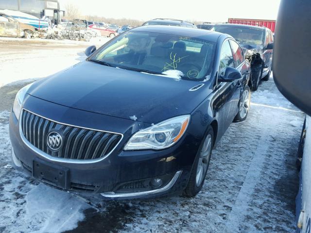 2G4GL5EXXE9319617 - 2014 BUICK REGAL BLUE photo 2