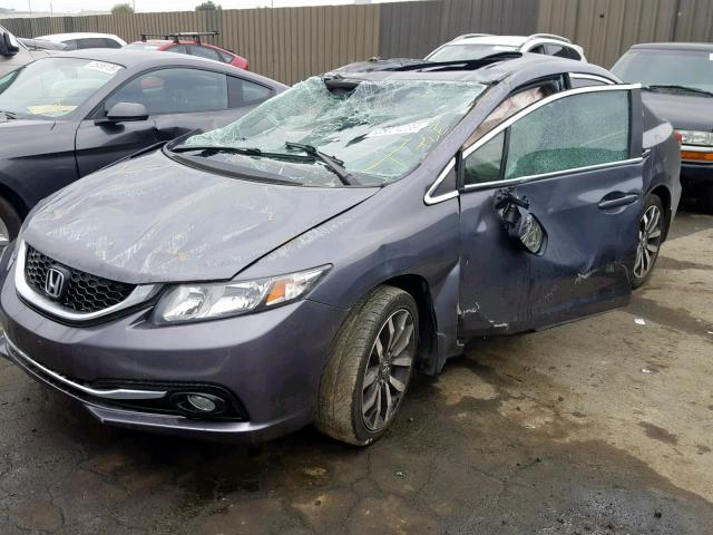 2HGFB2F97FH503875 - 2015 HONDA CIVIC EXL GRAY photo 2