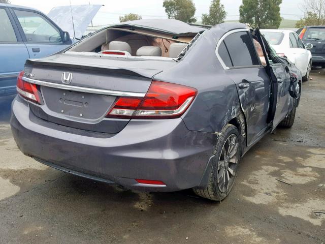 2HGFB2F97FH503875 - 2015 HONDA CIVIC EXL GRAY photo 4