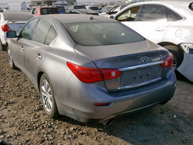 JN1BV7AP8EM687567 - 2014 INFINITI Q50 BASE GRAY photo 3