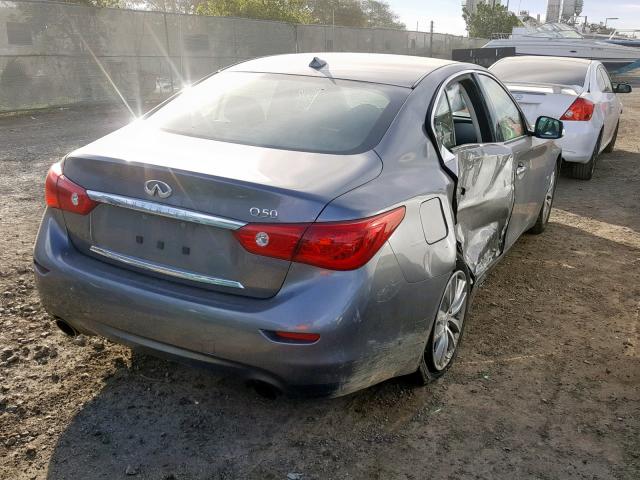 JN1BV7AP8EM687567 - 2014 INFINITI Q50 BASE GRAY photo 4