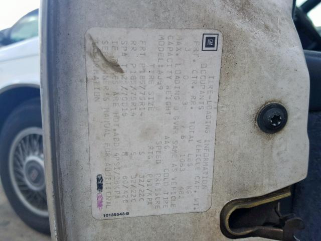 1G3AG55N5P6312436 - 1993 OLDSMOBILE CUTLASS CI WHITE photo 10