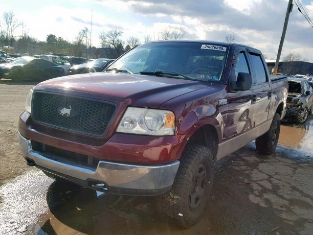 1FTRW14W45FA48650 - 2005 FORD F150 SUPER BURGUNDY photo 2