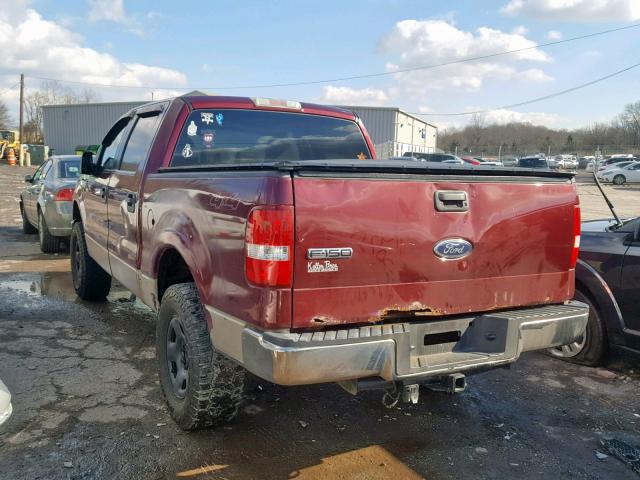 1FTRW14W45FA48650 - 2005 FORD F150 SUPER BURGUNDY photo 3