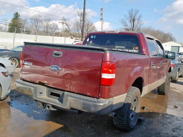 1FTRW14W45FA48650 - 2005 FORD F150 SUPER BURGUNDY photo 4