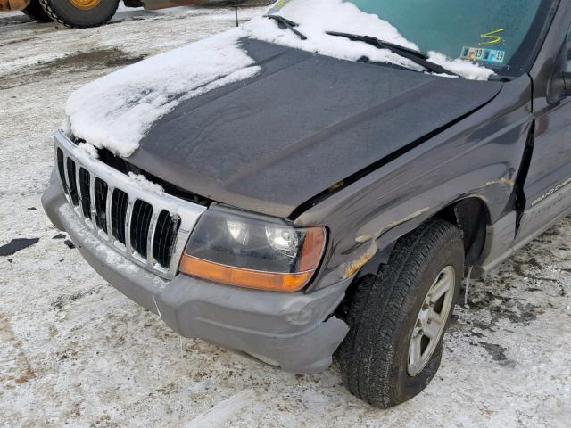 1J4GW48S3YC343464 - 2000 JEEP GRAND CHER GRAY photo 9