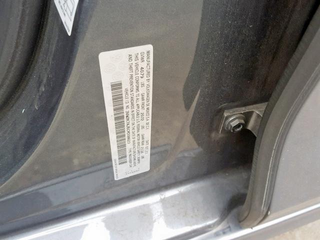 3VW2K7AJ5CM308623 - 2012 VOLKSWAGEN JETTA BASE 灰色 照片 10