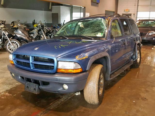 1D4HS38N13F624375 - 2003 DODGE DURANGO SP BLUE photo 2