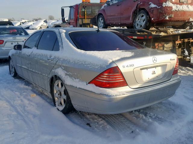 WDBNG83J03A382466 - 2003 MERCEDES-BENZ S 430 4MAT SILVER photo 3