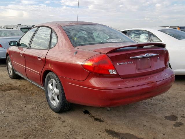 1FAHP55S33G209255 - 2003 FORD TAURUS SES BURGUNDY photo 3