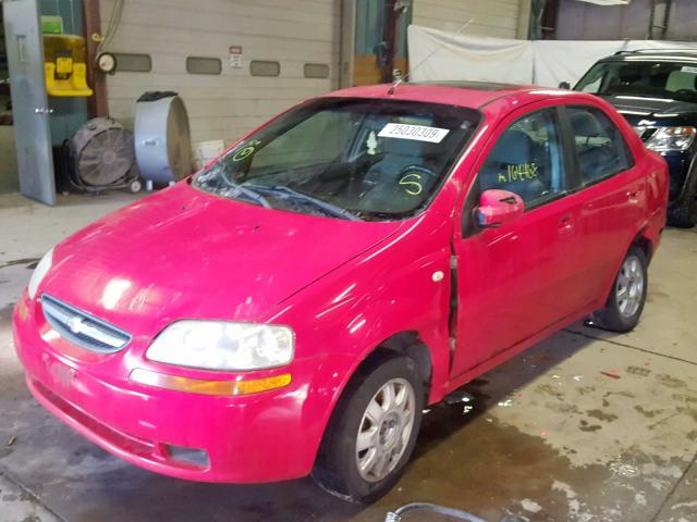 KL1TG52625B309821 - 2005 CHEVROLET AVEO LT RED photo 2