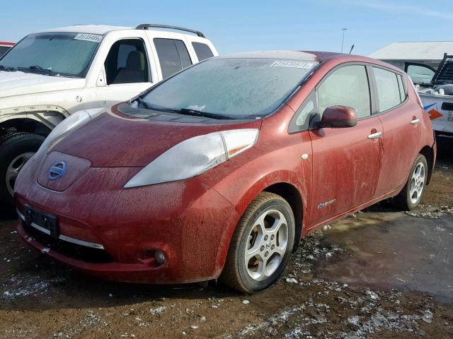 JN1AZ0CP3CT019540 - 2012 NISSAN LEAF SV RED photo 2