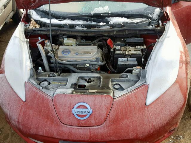 JN1AZ0CP3CT019540 - 2012 NISSAN LEAF SV RED photo 7