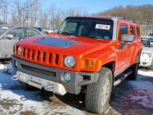 5GTEN13E188147275 - 2008 HUMMER H3 ORANGE photo 2