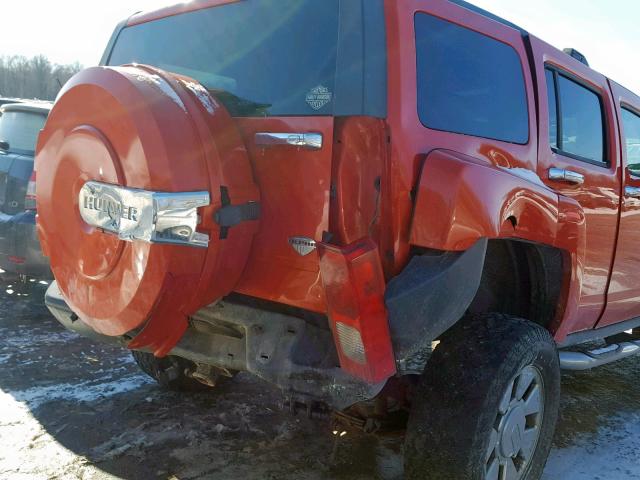 5GTEN13E188147275 - 2008 HUMMER H3 ORANGE photo 9