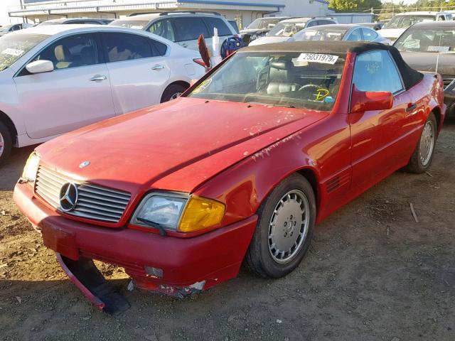 WDBFA61E1MF026791 - 1991 MERCEDES-BENZ 300 SL RED photo 2