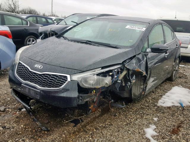 KNAFZ4A89E5058367 - 2014 KIA FORTE EX BLACK photo 2