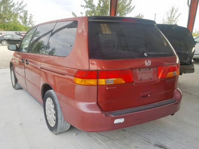 5FNRL18573B028548 - 2003 HONDA ODYSSEY LX RED photo 3