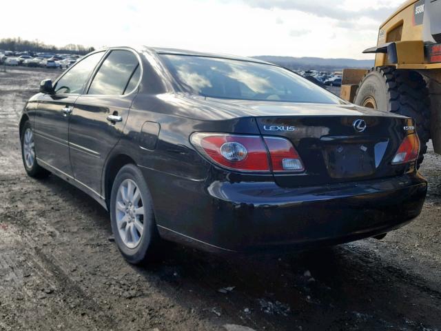 JTHBA30G045037125 - 2004 LEXUS ES 330 BLACK photo 3