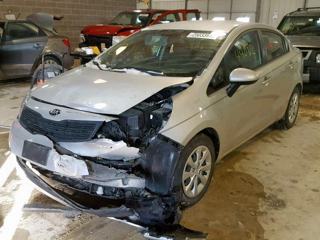 KNADM4A32F6515252 - 2015 KIA RIO LX SILVER photo 2