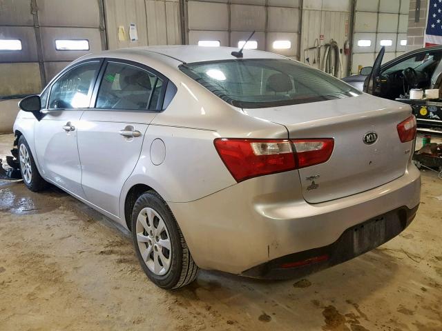 KNADM4A32F6515252 - 2015 KIA RIO LX SILVER photo 3