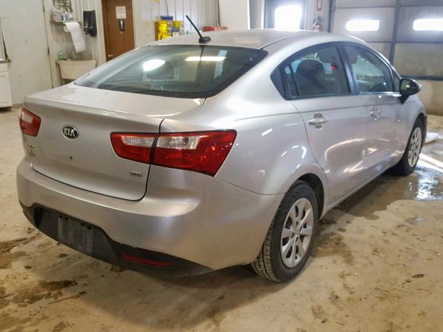 KNADM4A32F6515252 - 2015 KIA RIO LX SILVER photo 4