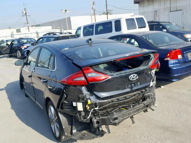 KMHC85LC2HU023448 - 2017 HYUNDAI IONIQ LIMI BLACK photo 3