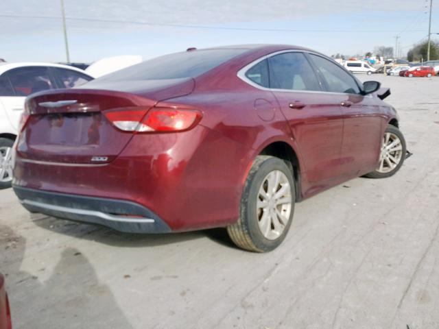 1C3CCCAB0FN744333 - 2015 CHRYSLER 200 LIMITE MAROON photo 4