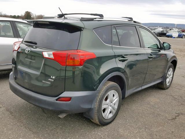 2T3BFREV6DW021596 - 2013 TOYOTA RAV4 LE GREEN photo 4