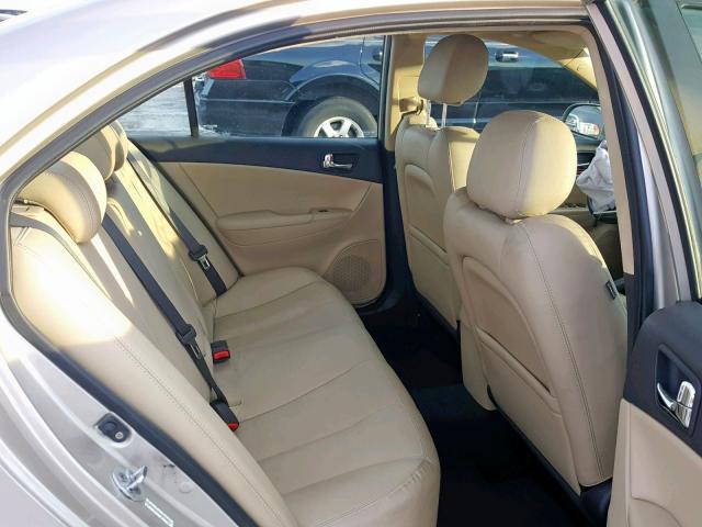 5NPEU46FX9H521854 - 2009 HYUNDAI SONATA SE BEIGE photo 6