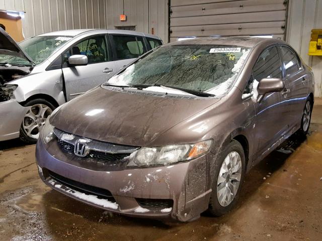 2HGFA16879H539218 - 2009 HONDA CIVIC EX GRAY photo 2